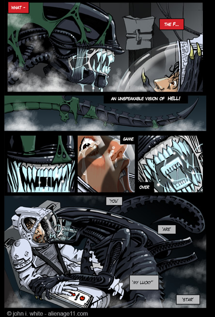 Ripley face to face with Giger's Xenomorph! - alien comic page