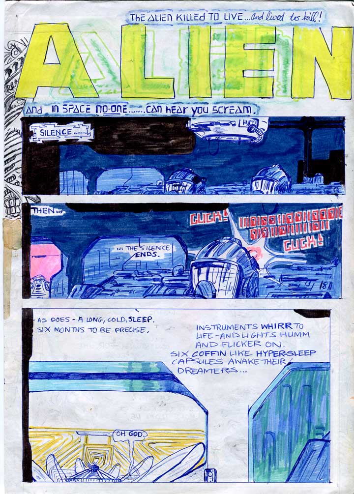 nostromo and its crew awaken - alien comic page